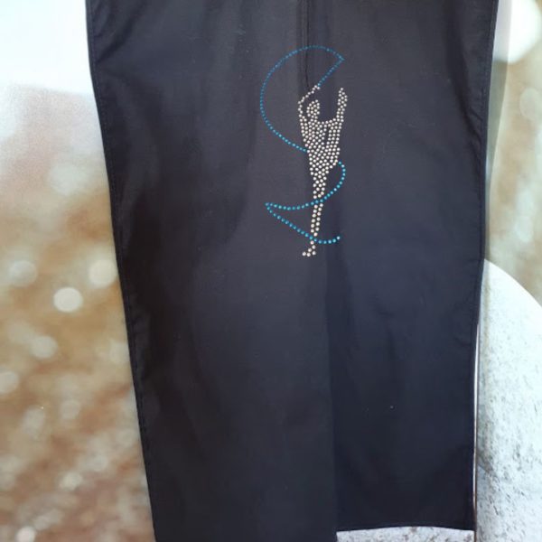 Housse de justaucorps personnalisé avec transfert strass ruban bleu