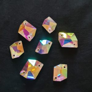 Polygone Cristal AB Strass à coudre