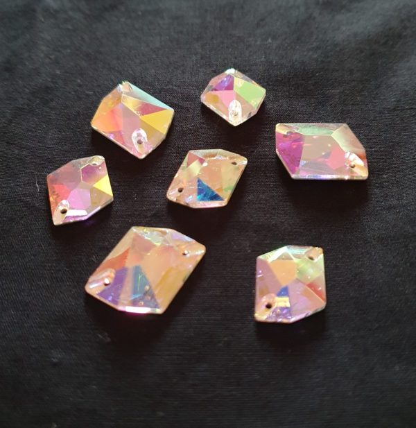 Polygone Cristal AB Strass à coudre – Image 6