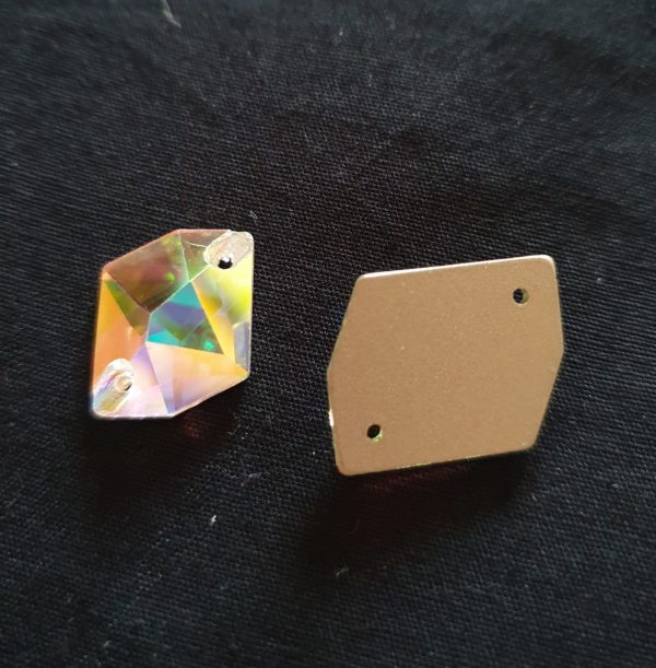 Polygone Cristal AB Strass à coudre – Image 4