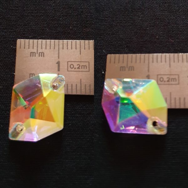 Polygone Cristal AB Strass à coudre – Image 2