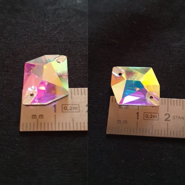 Polygone Cristal AB Strass à coudre – Image 3
