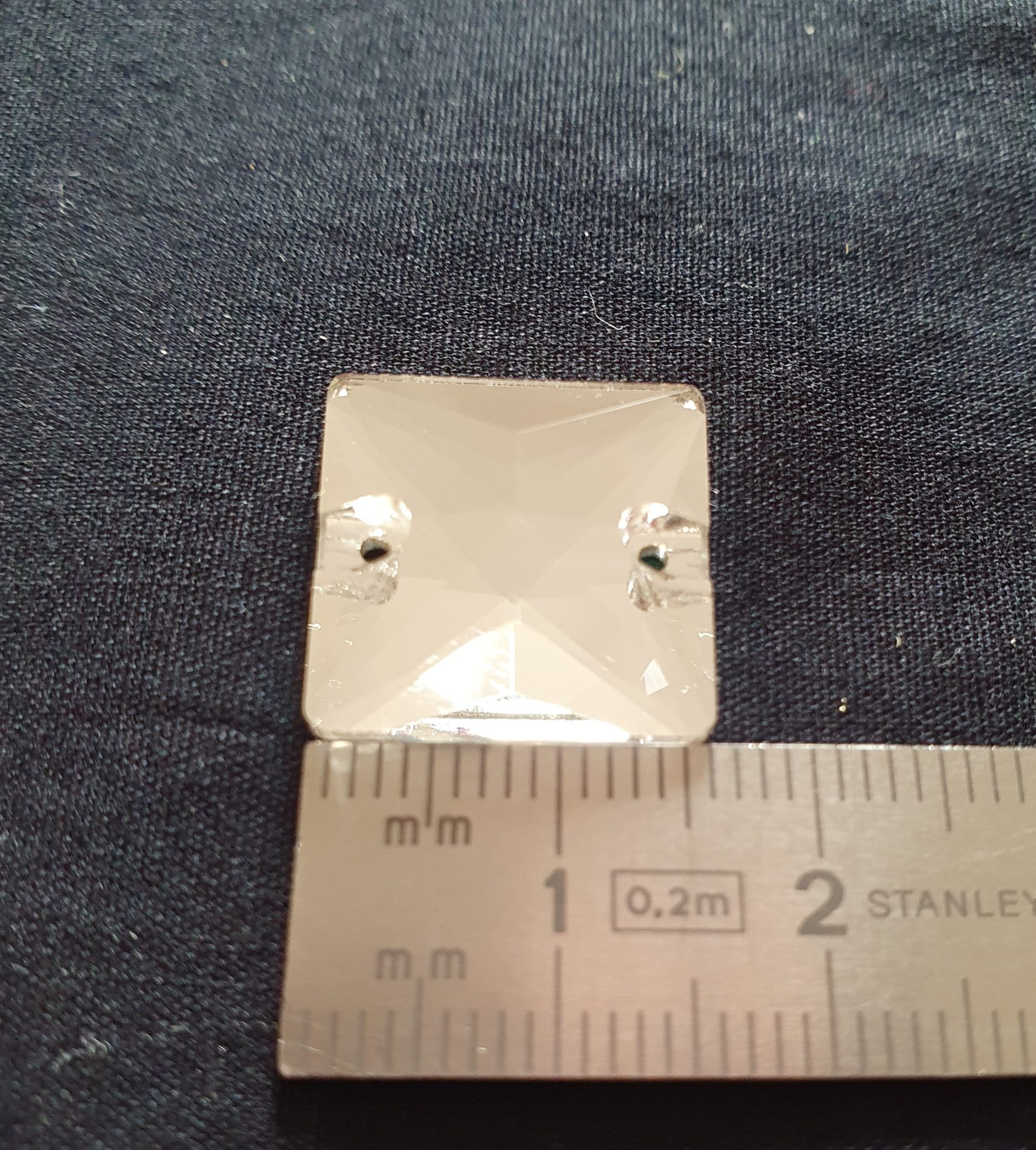 Rhinestone square crystal 16 mm