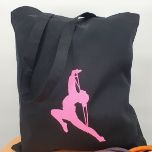Tote-bag flocage corde rose pailleté