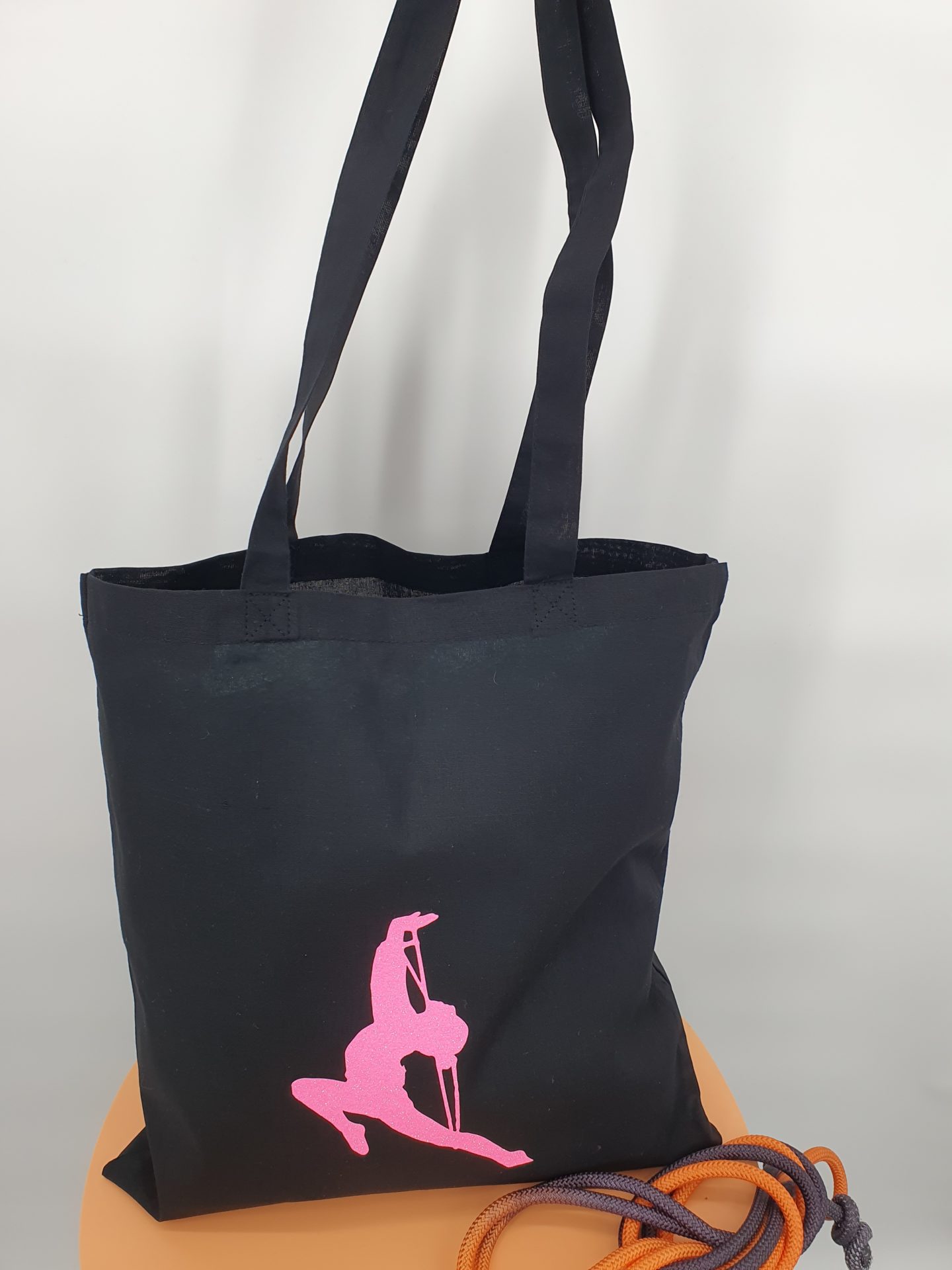 Tote-bag flocage corde rose pailleté – Image 4