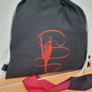 Sac à dos avec flocage ruban rouge pailleté