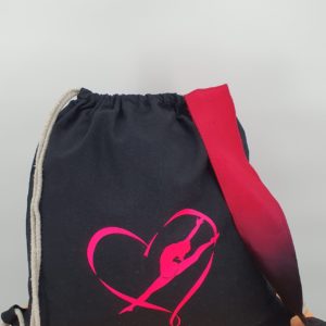Sac à dos flocage ruban fuchsia fluo