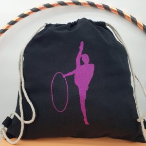 Sac à dos noir flocage cerceau fuchsia pailleté