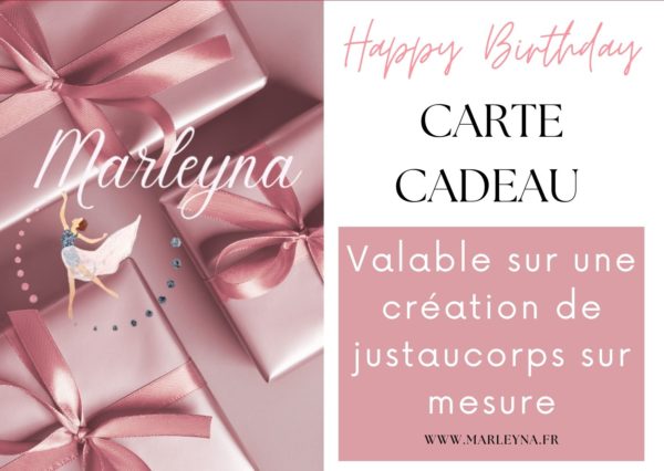 Carte Cadeau Anniversaire création justaucorps (physique)