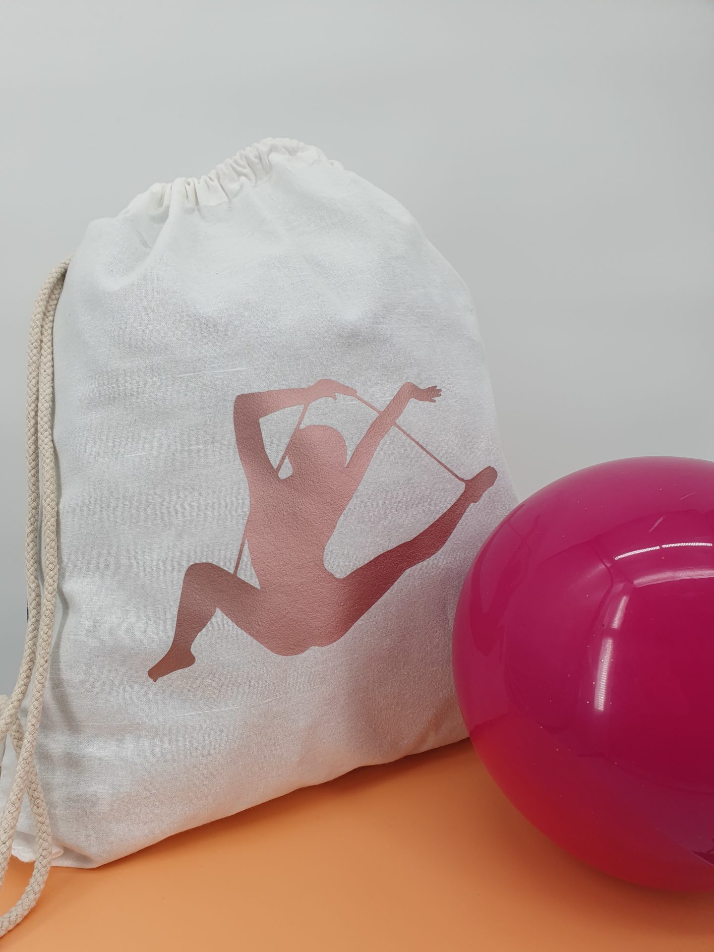 Sac à dos flocage corde vieux rose