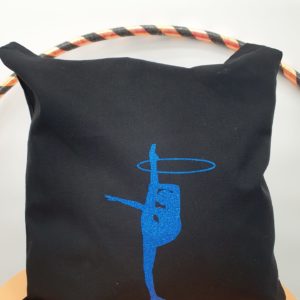 Tote-bag flocage cerceau bleu pailleté