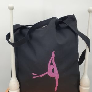 Tote-bag flocage massues rose pailleté