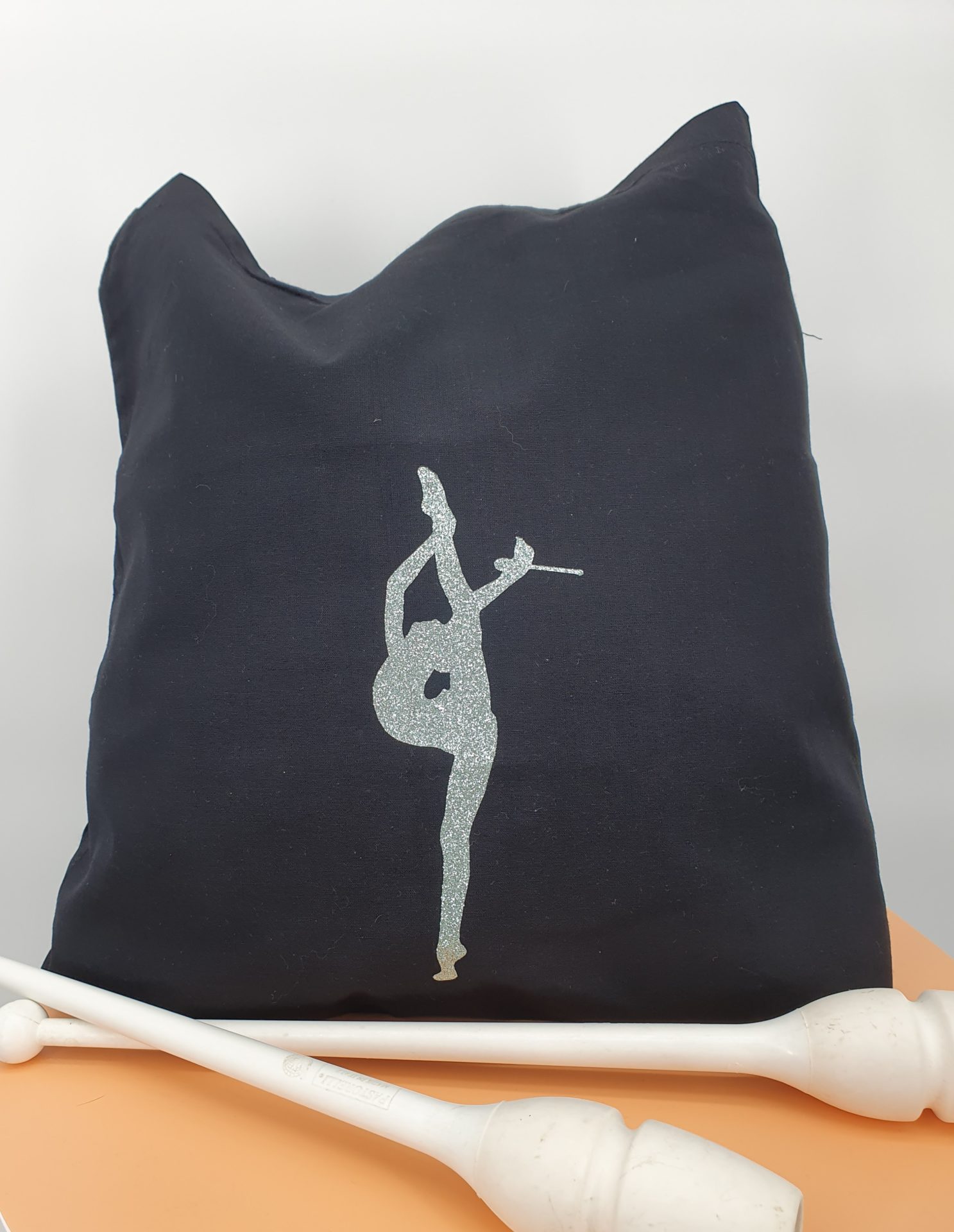 Tote-bag flocage massues argent pailleté – Image 2