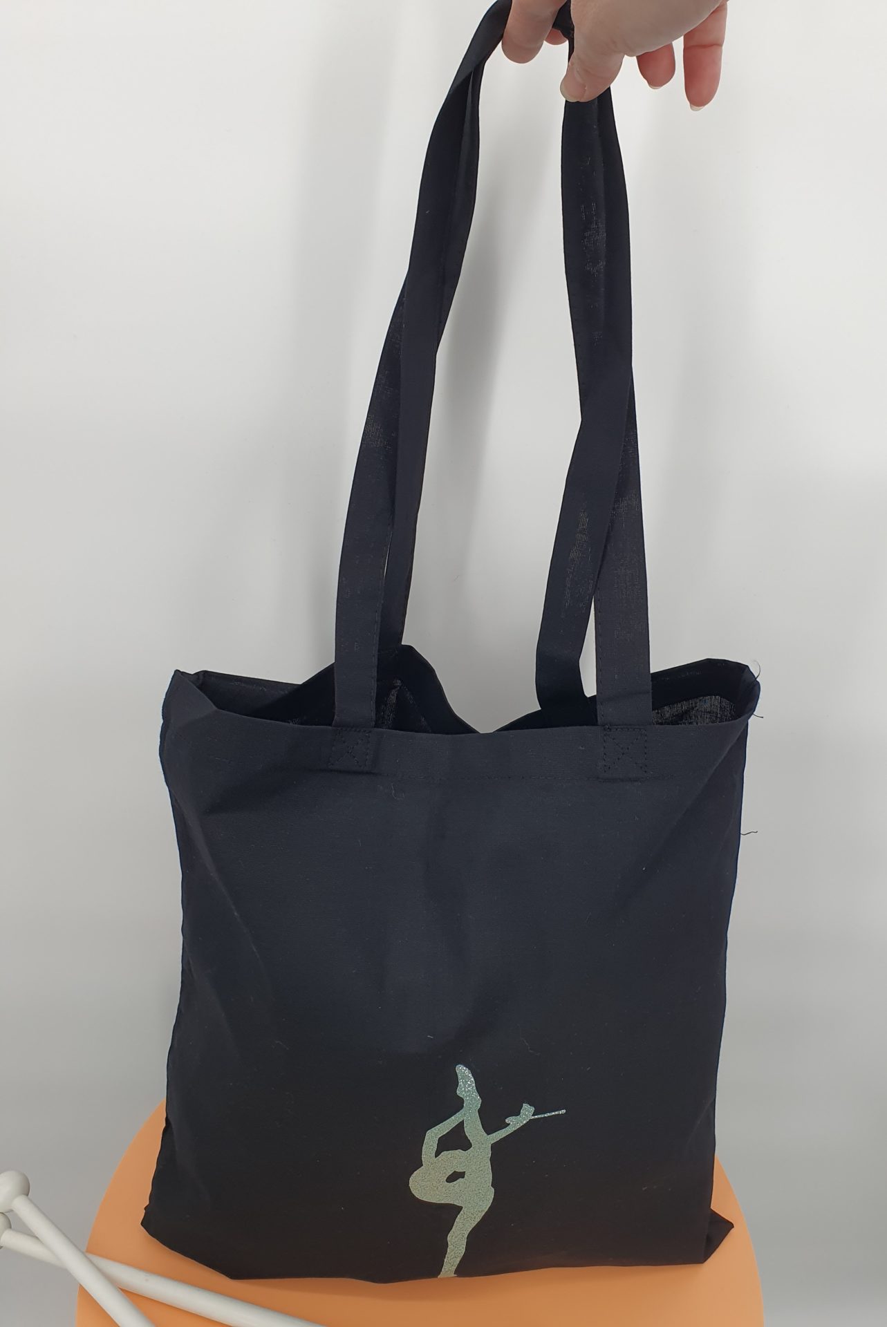 Tote-bag flocage massues argent pailleté – Image 4