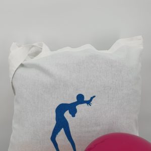 Tote-bag flocage ballon bleu turquoise