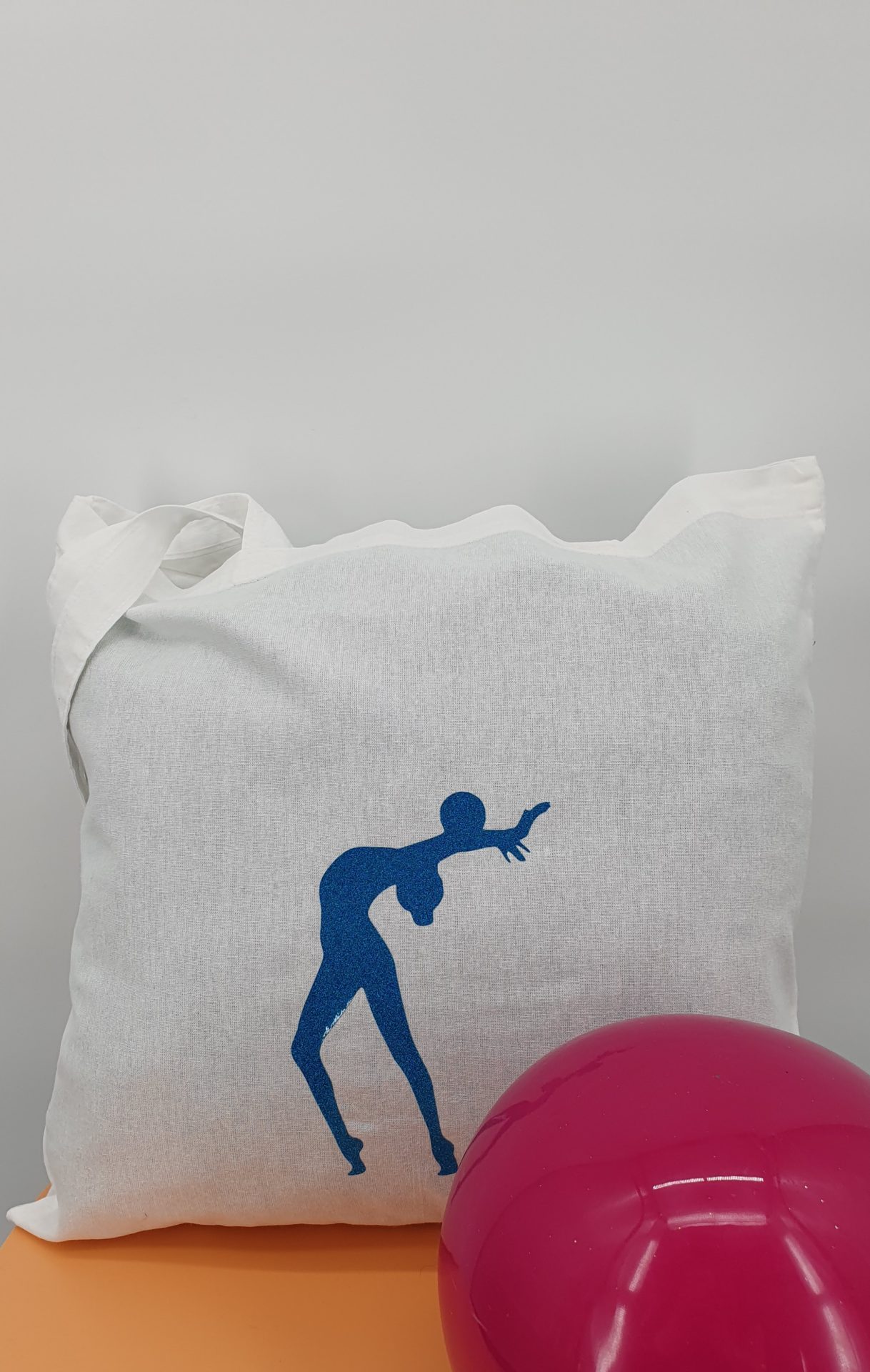 Tote-bag flocage ballon bleu turquoise