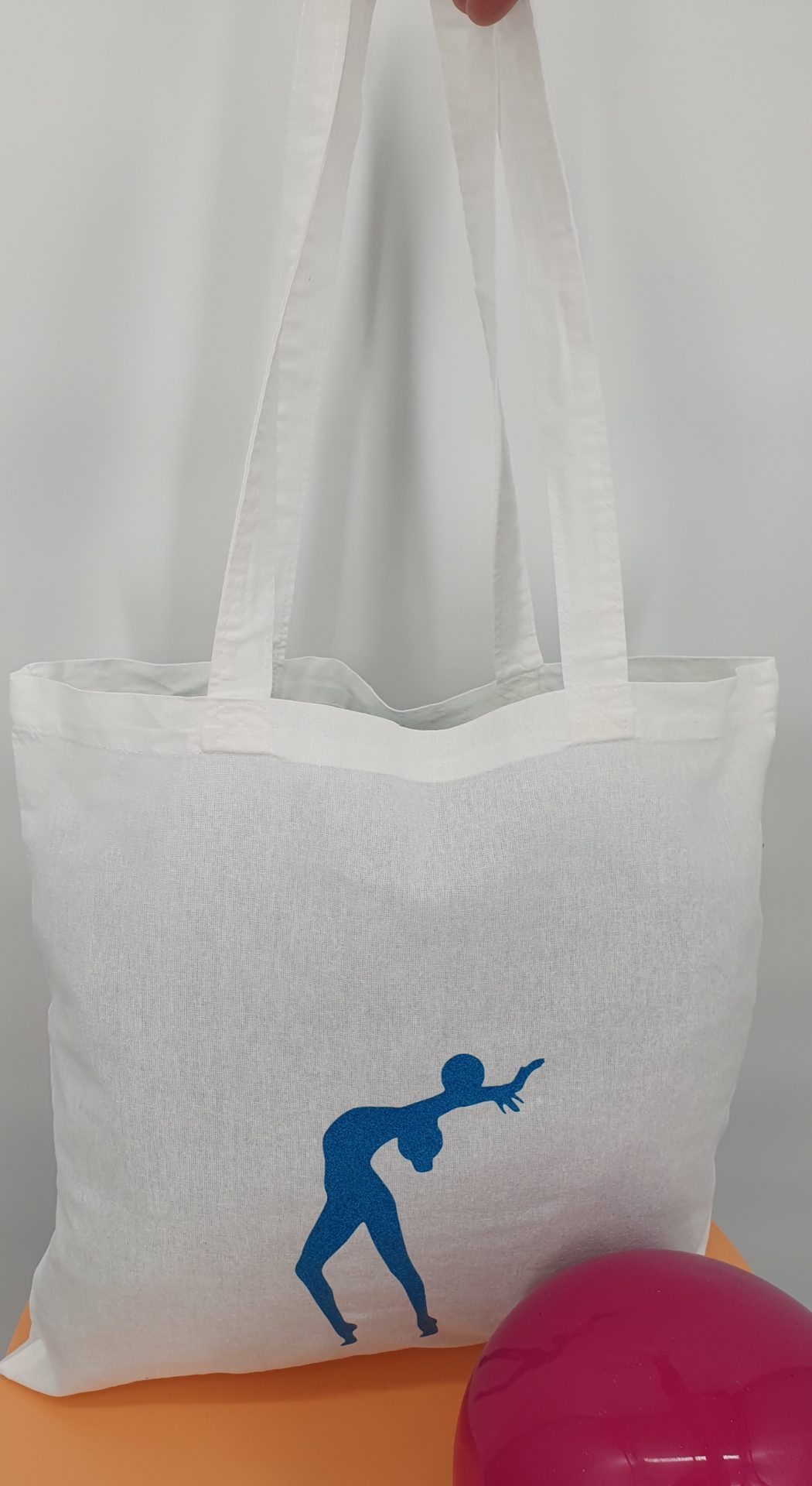 Tote-bag flocage ballon bleu turquoise – Image 4