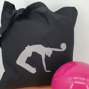 Tote-bag ballon argent pailleté