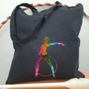 Tote-bag flocage cerceau multicolors